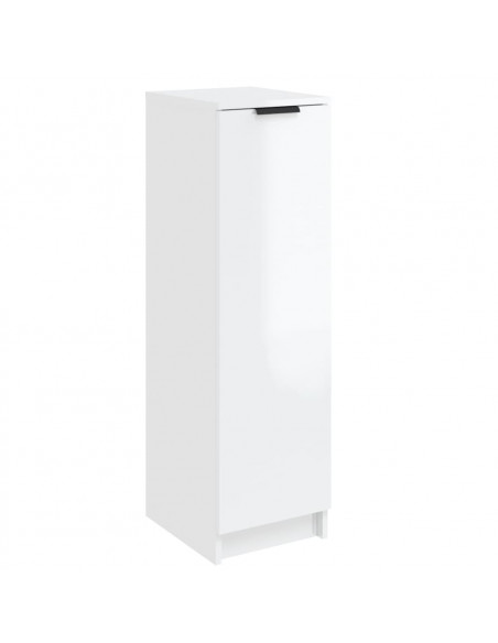 Scarpiera Bianco Lucido 30x35x100 cm in Legno Multistrato