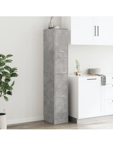 Armadietto da Farmacia Grigio Cemento 30x41x174,5 cm Truciolato