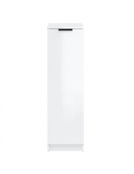 Scarpiera Bianco Lucido 30x35x100 cm in Legno Multistrato