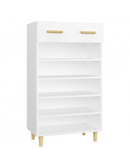 Scarpiera Bianca 60x35x105 cm in Legno Multistrato