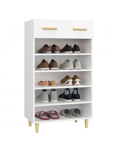 Scarpiera Bianca 60x35x105 cm in Legno Multistrato