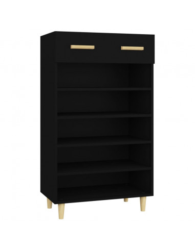 Scarpiera Nera 60x35x105 cm in Legno Multistrato