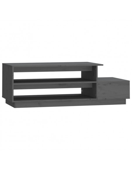 Tavolino da Salotto Grigio 120x50x40,5cm Legno Massello di Pino