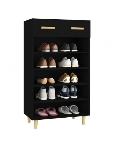 Scarpiera Nera 60x35x105 cm in Legno Multistrato