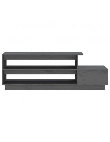 Tavolino da Salotto Grigio 120x50x40,5cm Legno Massello di Pino