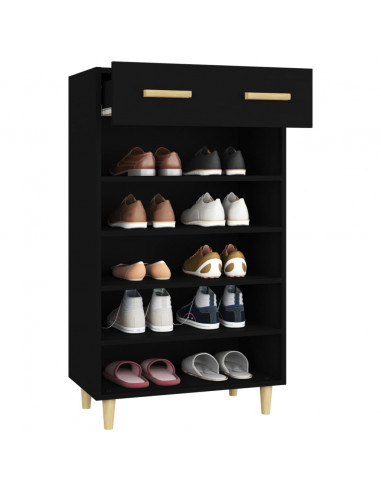 Scarpiera Nera 60x35x105 cm in Legno Multistrato