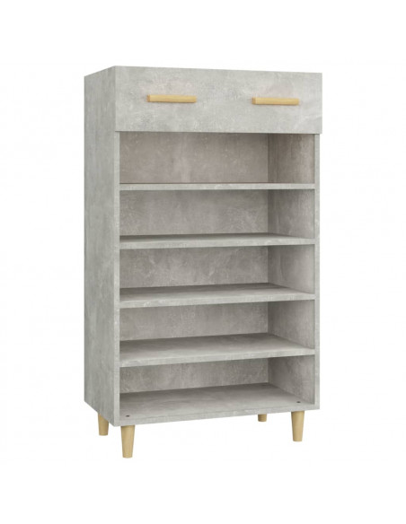 Scarpiera Grigio Cemento 60x35x105 cm in Legno Multistrato