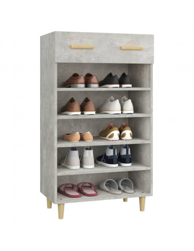 Scarpiera Grigio Cemento 60x35x105 cm in Legno Multistrato