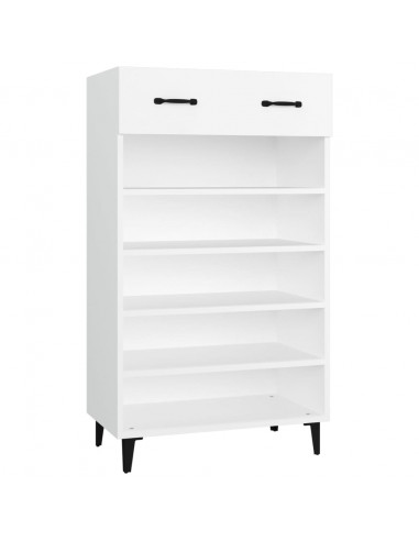 Scarpiera Bianca 60x35x105 cm in Legno Multistrato