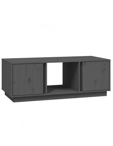 Tavolino da Salotto Grigio 110x50x40 cm Legno Massello di Pino