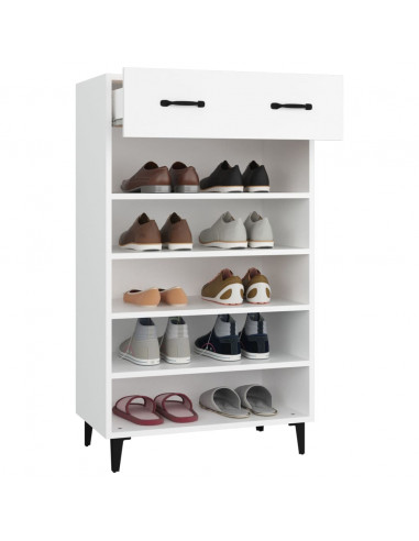 Scarpiera Bianca 60x35x105 cm in Legno Multistrato