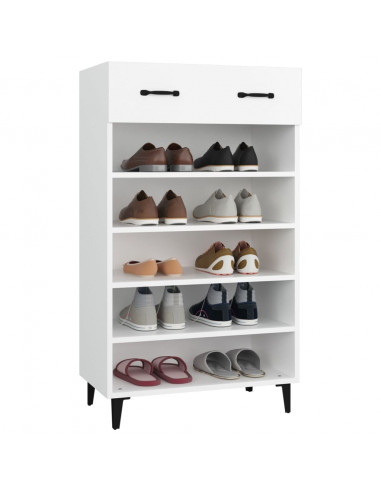 Scarpiera Bianca 60x35x105 cm in Legno Multistrato