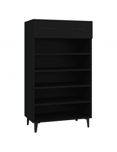 Scarpiera Nera 60x35x105 cm in Legno Multistrato