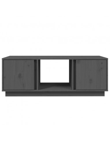 Tavolino da Salotto Grigio 110x50x40 cm Legno Massello di Pino