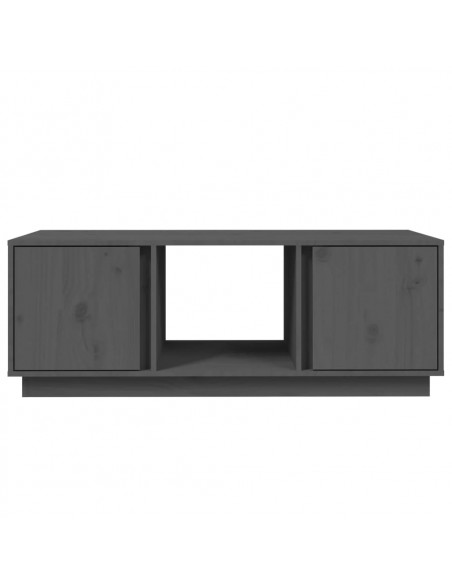 Tavolino da Salotto Grigio 110x50x40 cm Legno Massello di Pino