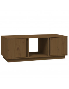 Tavolino da Salotto Miele 110x50x40 cm Legno Massello di Pino 2