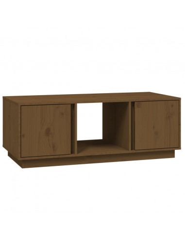 Tavolino da Salotto Miele 110x50x40 cm Legno Massello di Pino