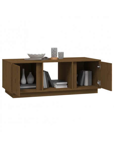 Tavolino da Salotto Miele 110x50x40 cm Legno Massello di Pino