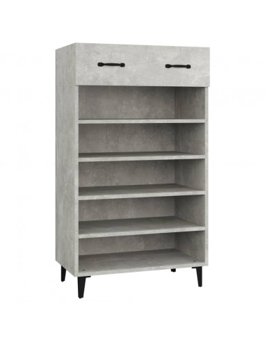 Scarpiera Grigio Cemento 60x35x105 cm in Legno Multistrato