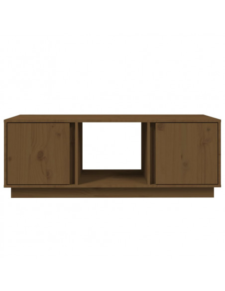 Tavolino da Salotto Miele 110x50x40 cm Legno Massello di Pino