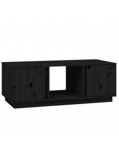 Tavolino da Salotto Nero 110x50x40 cm Legno Massello di Pino 2