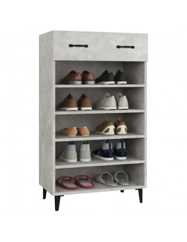 Scarpiera Grigio Cemento 60x35x105 cm in Legno Multistrato