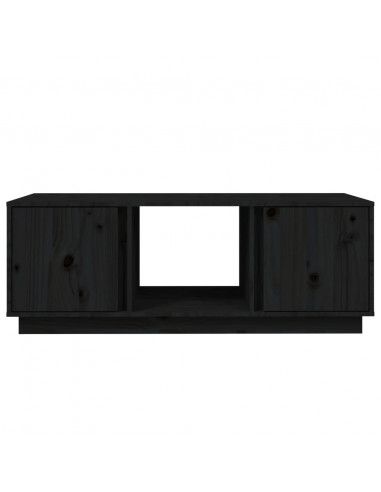 Tavolino da Salotto Nero 110x50x40 cm Legno Massello di Pino