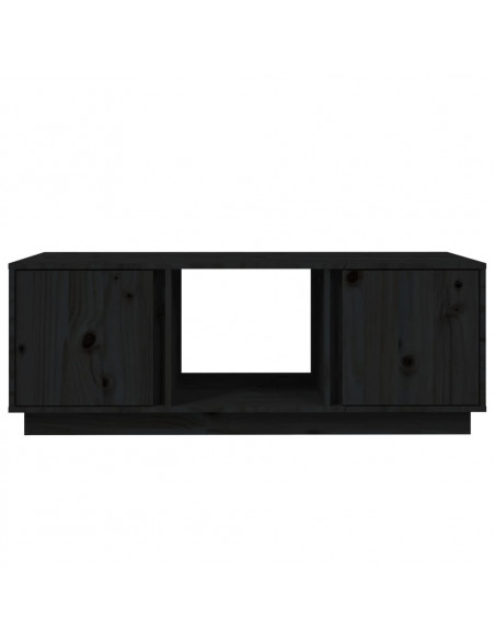Tavolino da Salotto Nero 110x50x40 cm Legno Massello di Pino