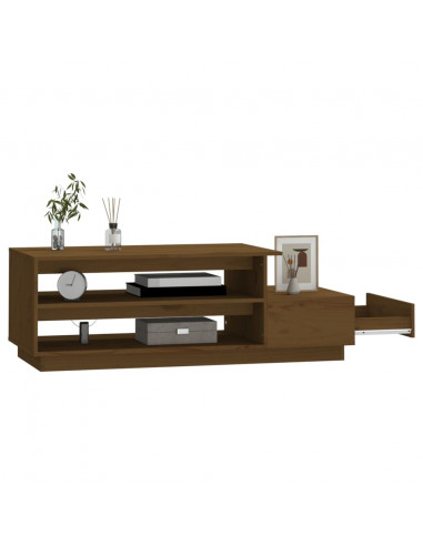 Tavolino da Salotto Miele 120x50x40,5 cm Legno Massello di Pino