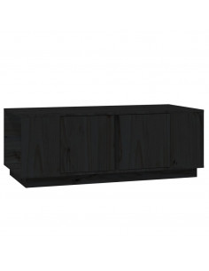 Tavolino da Salotto Nero 110x50x40 cm Legno Massello di Pino 2