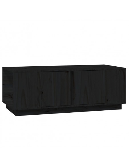 Tavolino da Salotto Nero 110x50x40 cm Legno Massello di Pino