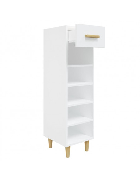 Scarpiera Bianca 30x35x105 cm in Legno Multistrato