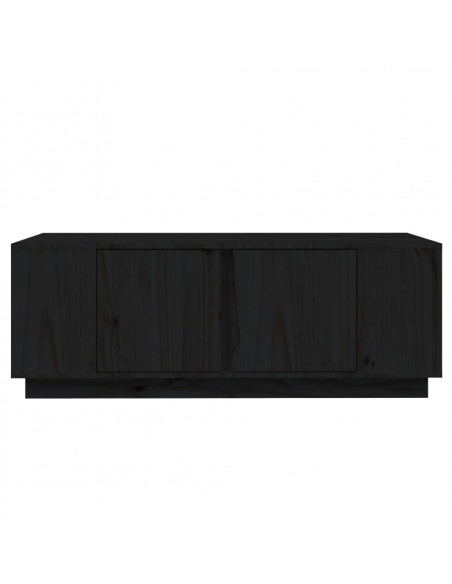 Tavolino da Salotto Nero 110x50x40 cm Legno Massello di Pino