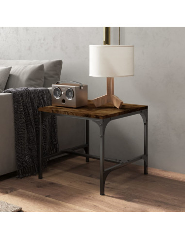 Tavolino Rovere Fumo 40x40x35 cm in Legno Multistrato