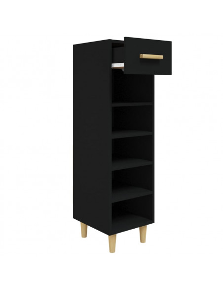 Scarpiera Nera 30x35x105 cm in Legno Multistrato