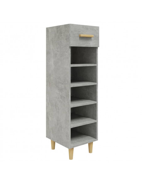 Scarpiera Grigio Cemento 30x35x105 cm in Legno Multistrato