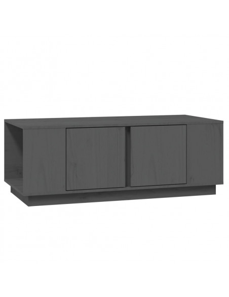 Tavolino da Salotto Grigio 110x50x40 cm Legno Massello di Pino