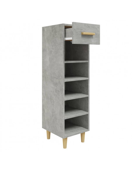 Scarpiera Grigio Cemento 30x35x105 cm in Legno Multistrato