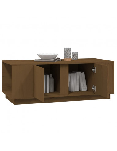 Tavolino da Salotto Miele 110x50x40 cm Legno Massello di Pino