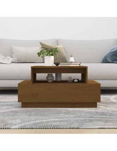 Tavolino da Salotto Miele 80x55x40,5 cm Legno Massello di Pino