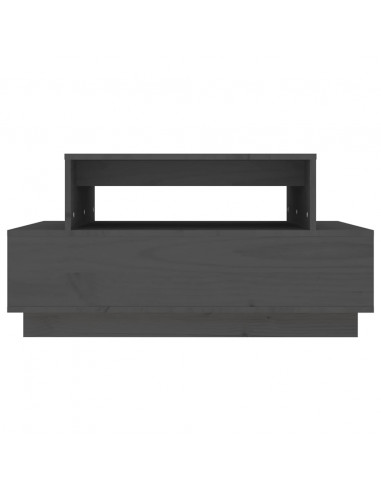 Tavolino da Salotto Grigio 80x55x40,5 cm Legno Massello di Pino