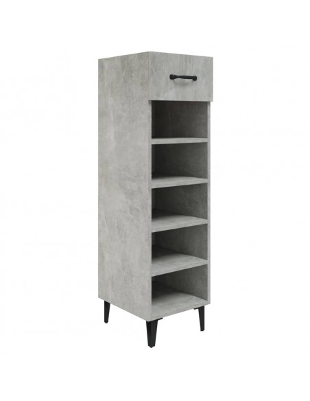 Scarpiera Grigio Cemento 30x35x105 cm in Legno Multistrato