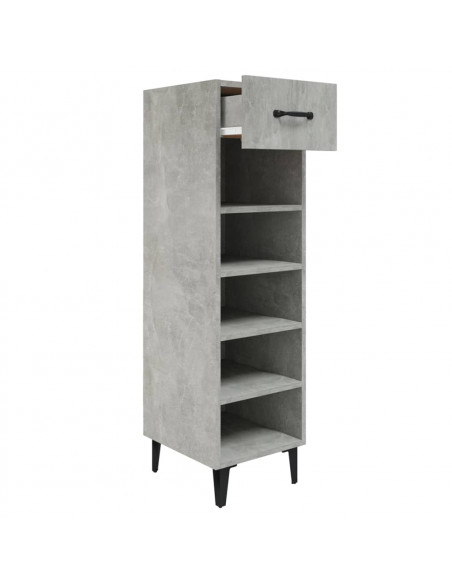 Scarpiera Grigio Cemento 30x35x105 cm in Legno Multistrato