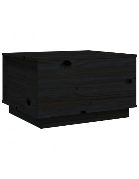 Tavolino da Salotto Nero 60x50x35 cm in Legno Massello di Pino