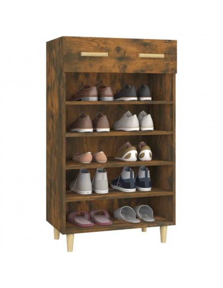 Scarpiera Rovere Fumo 60x35x105 cm in Legno Multistrato