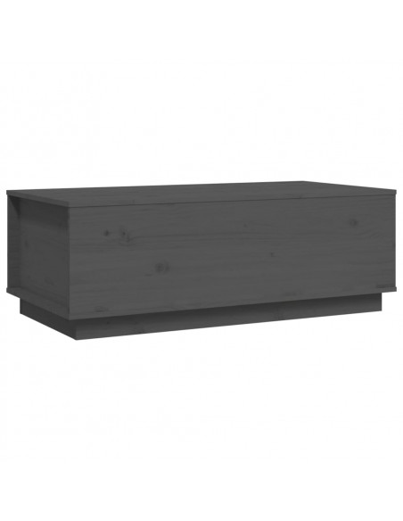 Tavolino da Salotto Grigio 100x50x35 cm Legno Massello di Pino