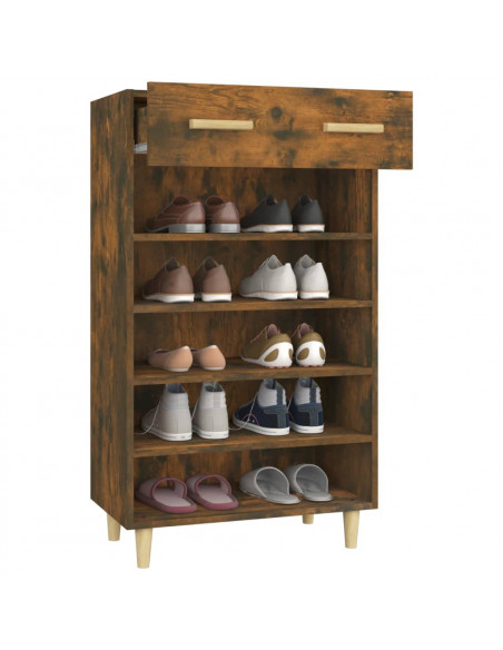 Scarpiera Rovere Fumo 60x35x105 cm in Legno Multistrato