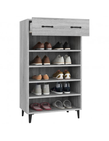 Scarpiera Grigio Sonoma 60x35x105 cm in Legno Multistrato