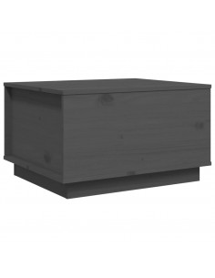 Tavolino da Salotto Grigio 60x50x35 cm Legno Massello di Pino 2