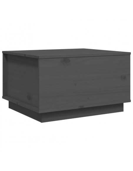 Tavolino da Salotto Grigio 60x50x35 cm Legno Massello di Pino
